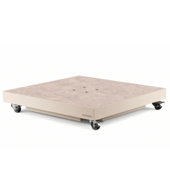 platinum sandstone parasolvoet 90kg met keramisch bovenblad en zwenkwielen