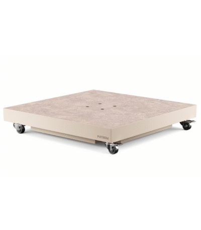 platinum sandstone parasolvoet 90kg met keramisch bovenblad en zwenkwielen