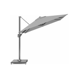 platinum voyager t1 zweefparasol 250x250 lichtgrijs gekanteld zijaanzicht