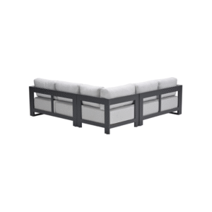 Achterkant van hoek loungeset met moderne uitstraling en robuust frame