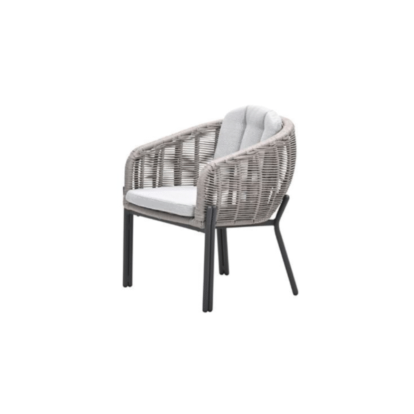 Fiji dining tuinstoel taupe met aluminium frame en gevlochten rope