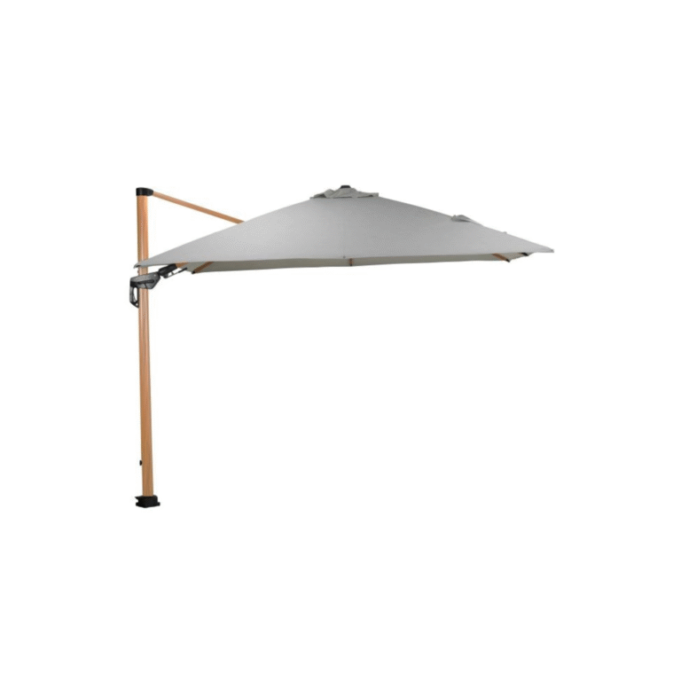 Video: Hawaii Deluxe zweefparasol – 300x300cm – light teaklook – royal zand