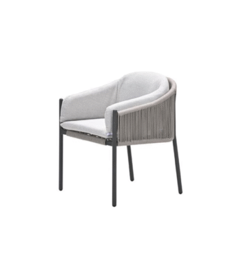 Kelvin tuinstoel met taupe rope en aluminium frame in moderne stijl