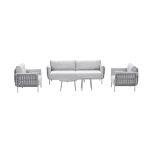 Moderne 5-delige loungeset met twee bijzettafels en strak design