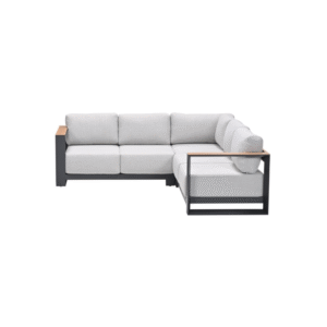 Moderne loungeset met L-vormige opstelling en minimalistisch design