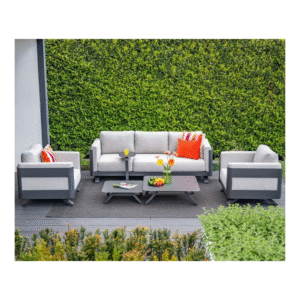 Realdo loungeset in moderne tuin met accessoires en sierkussens