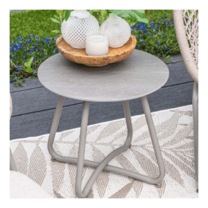 Ovale Margriet bijzettafel van 120x75 cm met licht teak blad en zwart onderstel