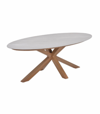 Design tuintafel Scotland 230x115 cm met licht teaklook onderstel