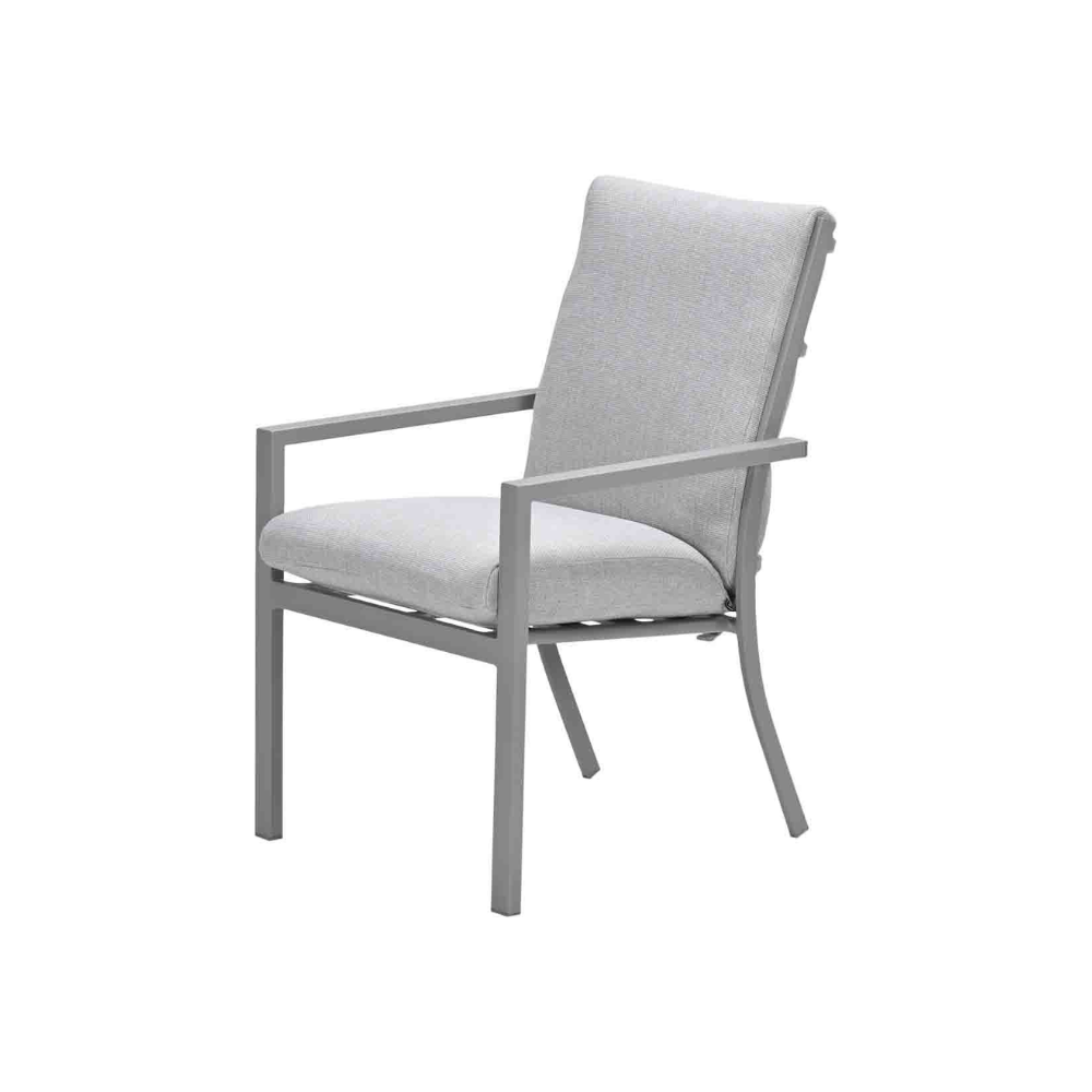 Boender Outdoor Sergio dining tuinstoel met lichtgrijs kussen en aluminium frame